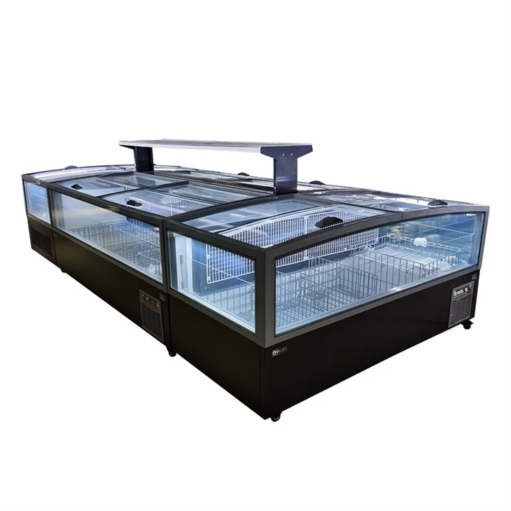 Curved Glass Island Freezer